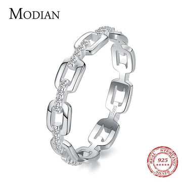 Charming Geometric Clear AAA+ CZ Diamonds Exquisite Stackable Ring - The Jewellery Supermarket